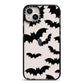 Bat Halloween Print iPhone 14 Plus Black Impact Case on Silver phone