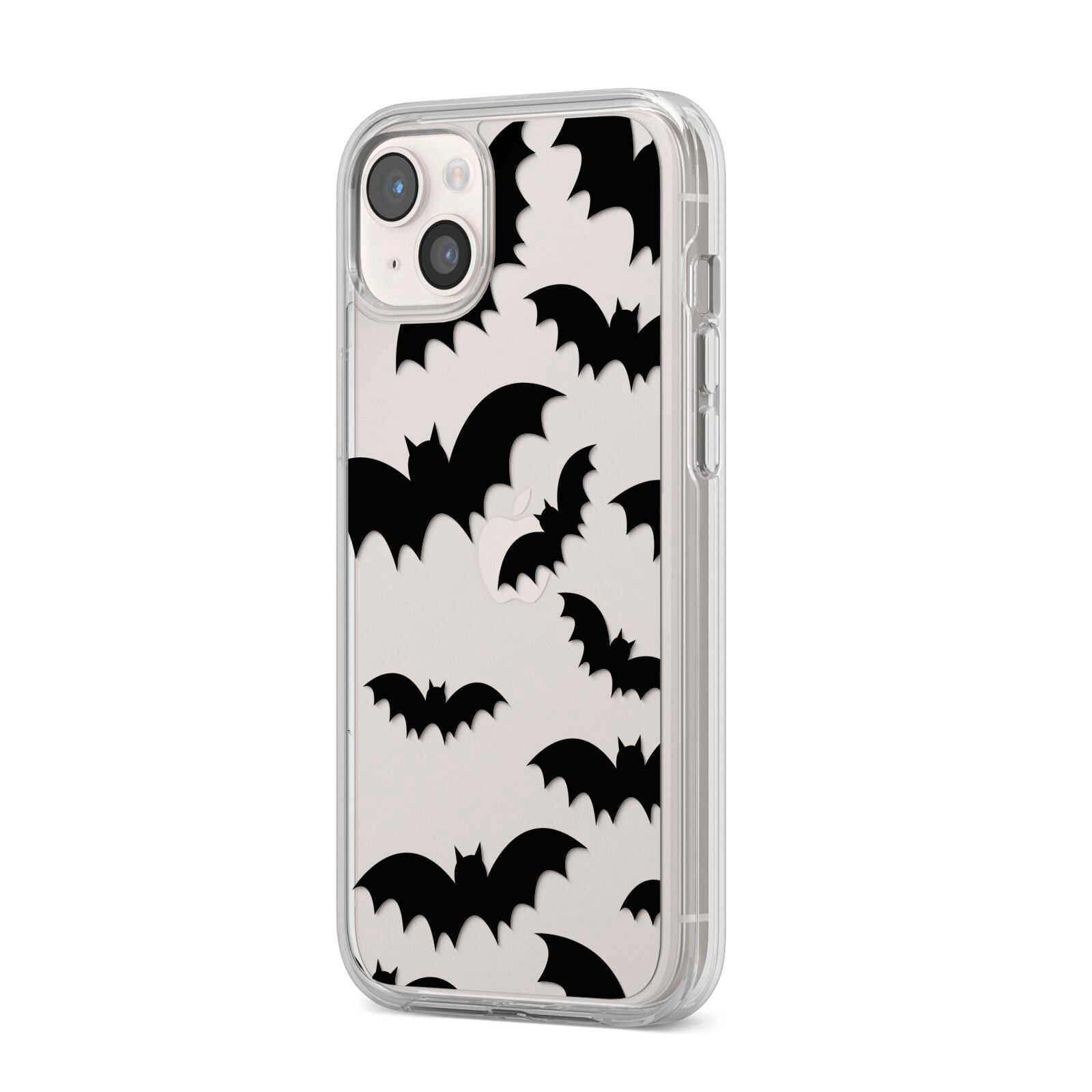 Bat Halloween Print iPhone 14 Plus Clear Tough Case Starlight Angled Image