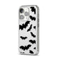 Bat Halloween Print iPhone 14 Pro Clear Tough Case Silver Angled Image