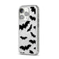 Bat Halloween Print iPhone 14 Pro Glitter Tough Case Silver Angled Image