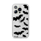 Bat Halloween Print iPhone 14 Pro Glitter Tough Case Silver