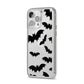 Bat Halloween Print iPhone 14 Pro Max Clear Tough Case Silver Angled Image