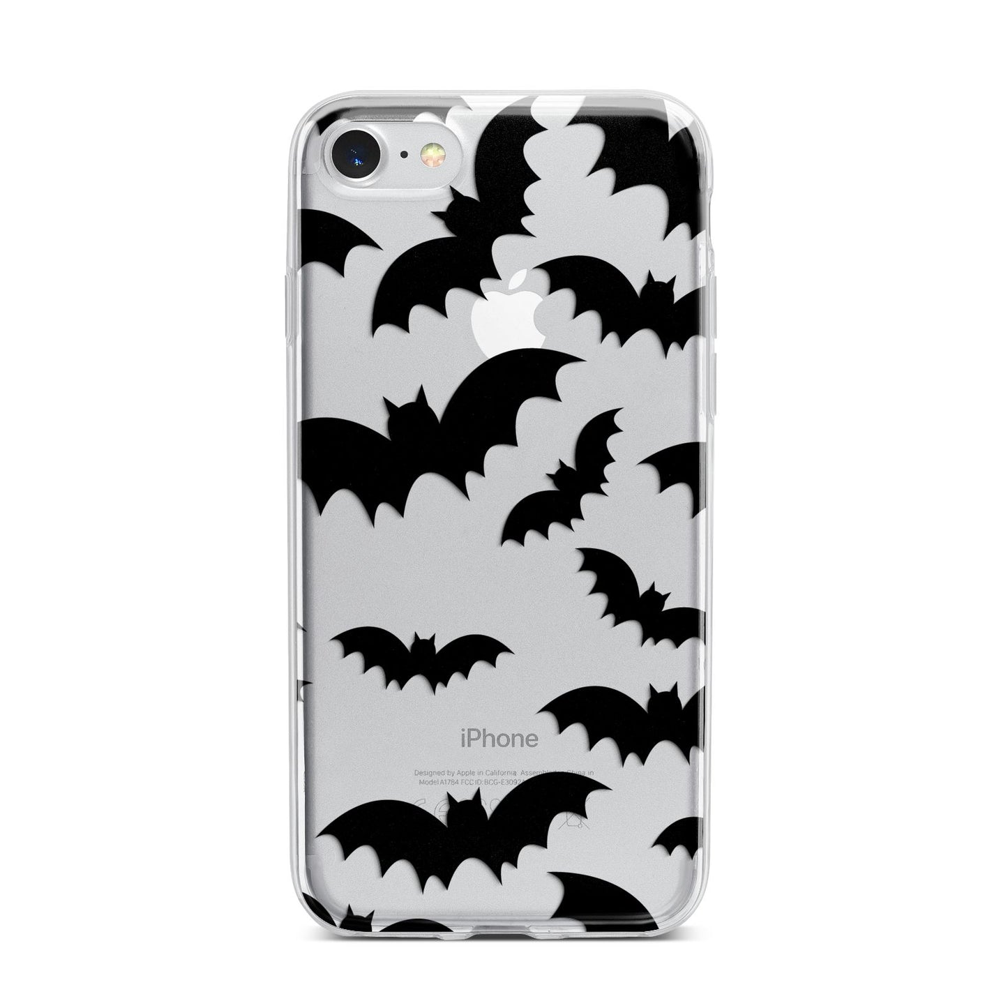 Bat Halloween Print iPhone 7 Bumper Case on Silver iPhone