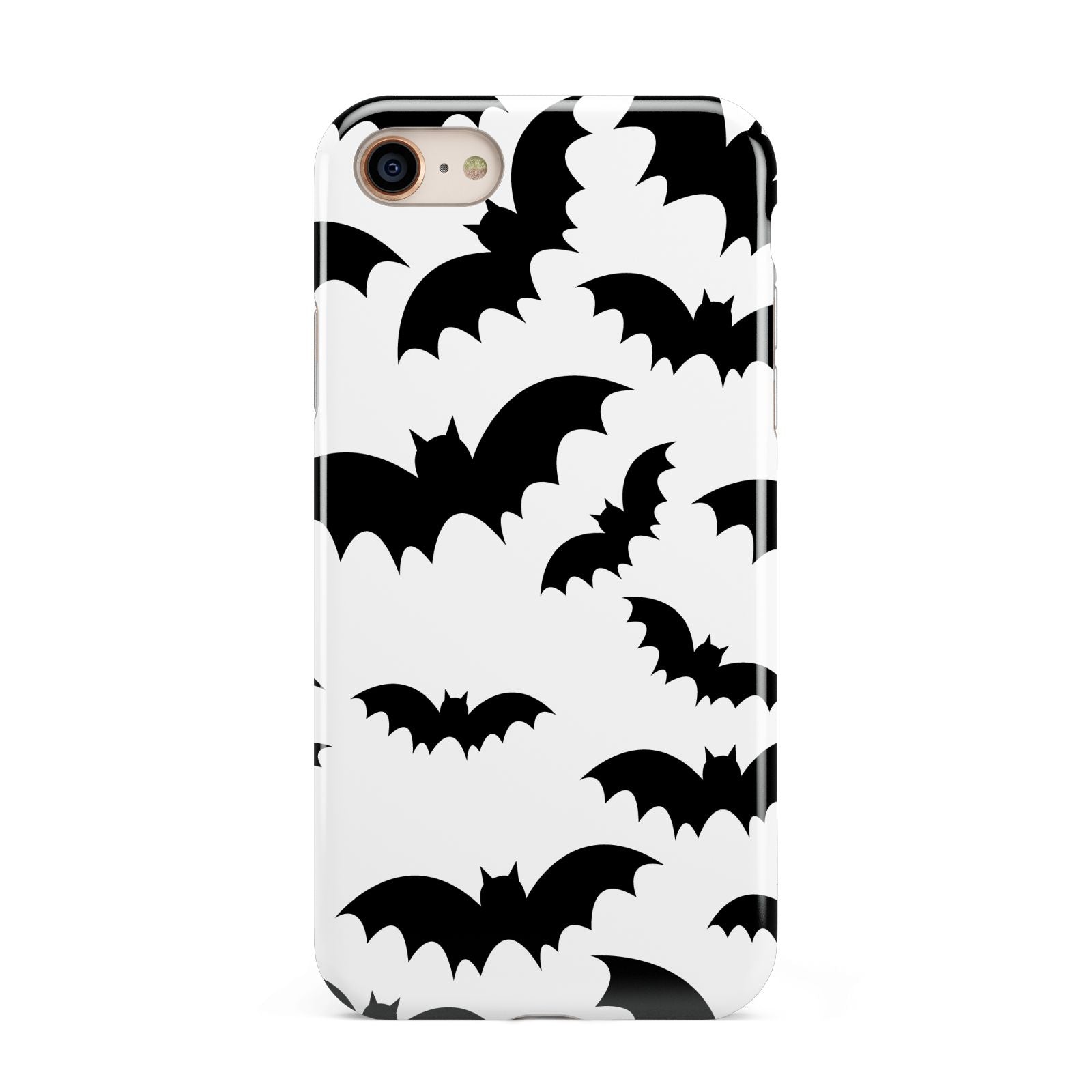 Bat Halloween Print iPhone 8 3D Tough Case on Gold Phone