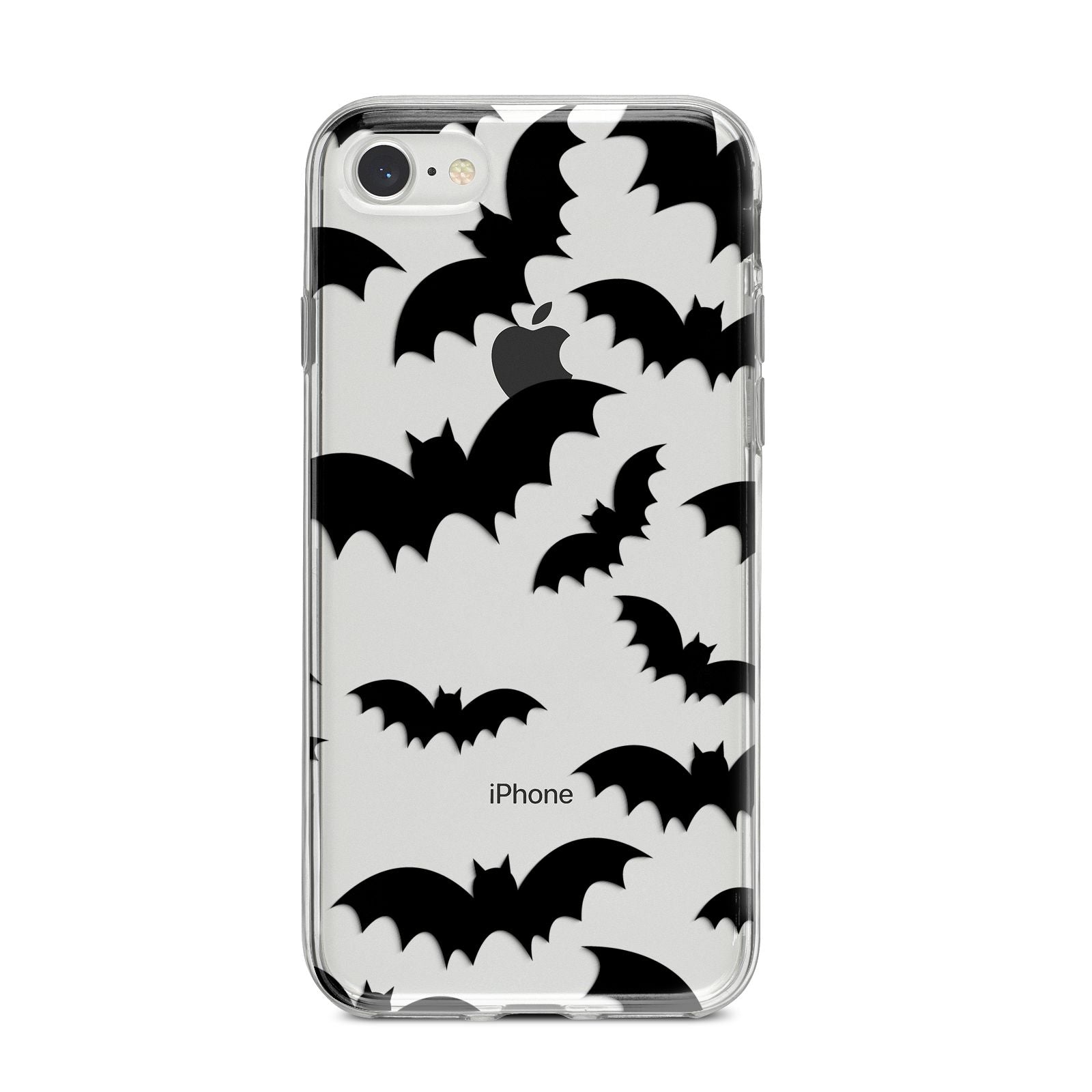 Bat Halloween Print iPhone 8 Bumper Case on Silver iPhone