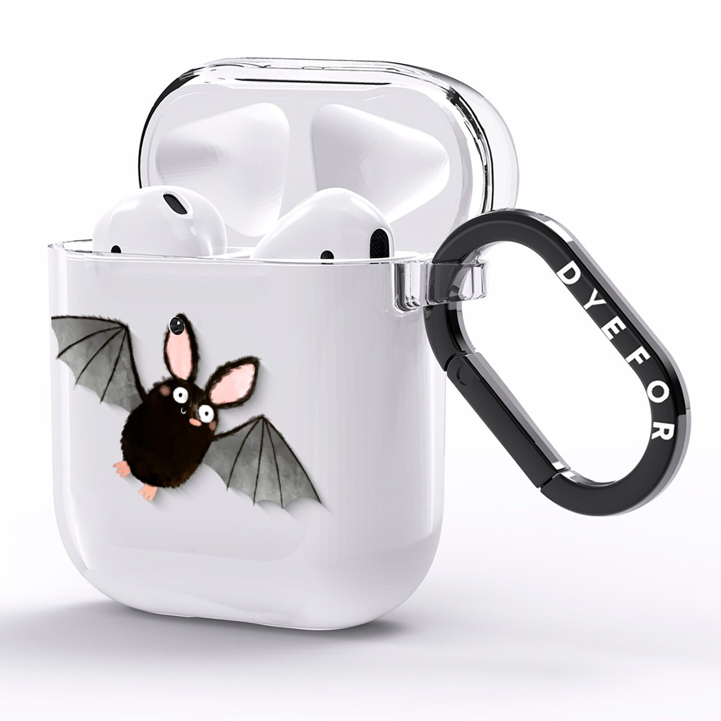 Bat Illustration AirPods Clear Case Side Image