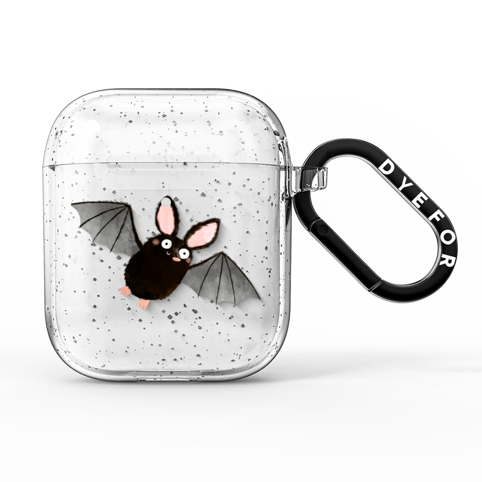 Bat Illustration AirPods Glitter Case