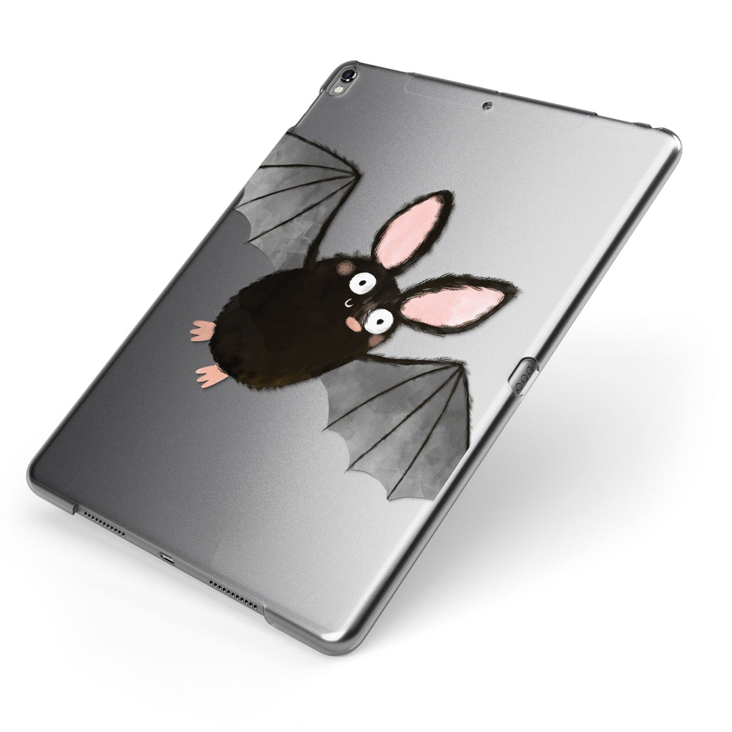 Bat Illustration Apple iPad Case on Grey iPad Side View