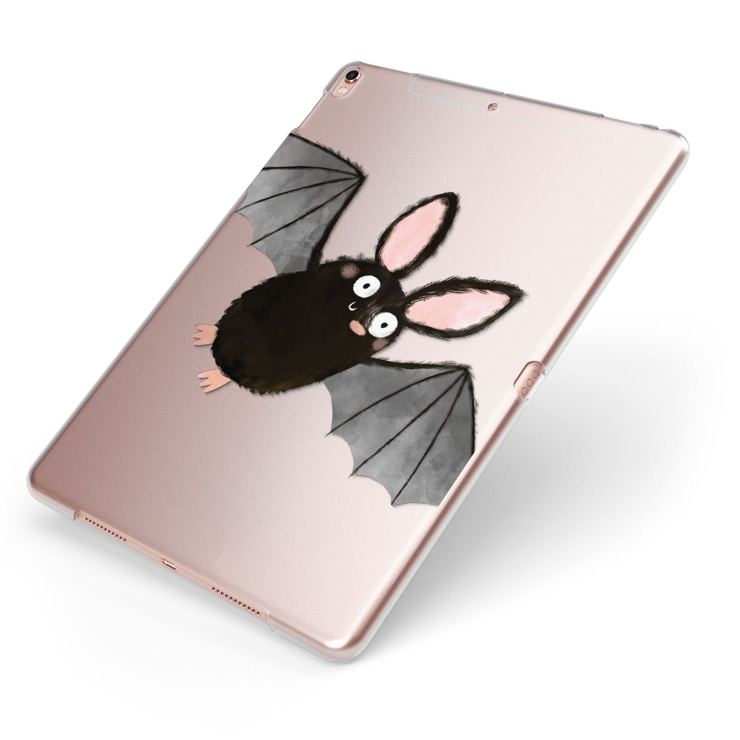 Bat Illustration Apple iPad Case on Rose Gold iPad Side View