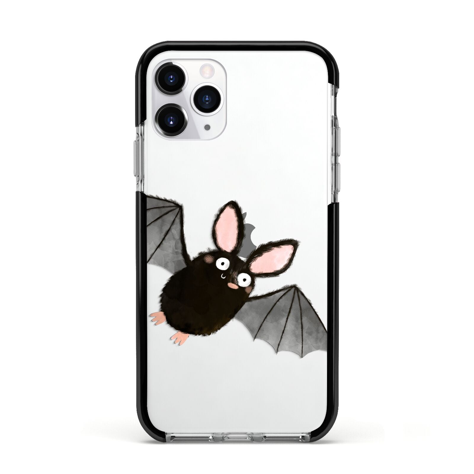 Bat Illustration Apple iPhone 11 Pro in Silver with Black Impact Case