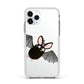 Bat Illustration Apple iPhone 11 Pro in Silver with White Impact Case