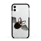 Bat Illustration Apple iPhone 11 in White with Black Impact Case