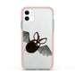 Bat Illustration Apple iPhone 11 in White with Pink Impact Case