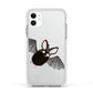 Bat Illustration Apple iPhone 11 in White with White Impact Case