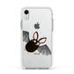 Bat Illustration Apple iPhone XR Impact Case White Edge on Silver Phone