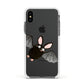 Bat Illustration Apple iPhone Xs Impact Case White Edge on Black Phone