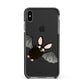 Bat Illustration Apple iPhone Xs Max Impact Case Black Edge on Black Phone