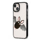 Bat Illustration iPhone 13 Black Impact Case Side Angle on Silver phone