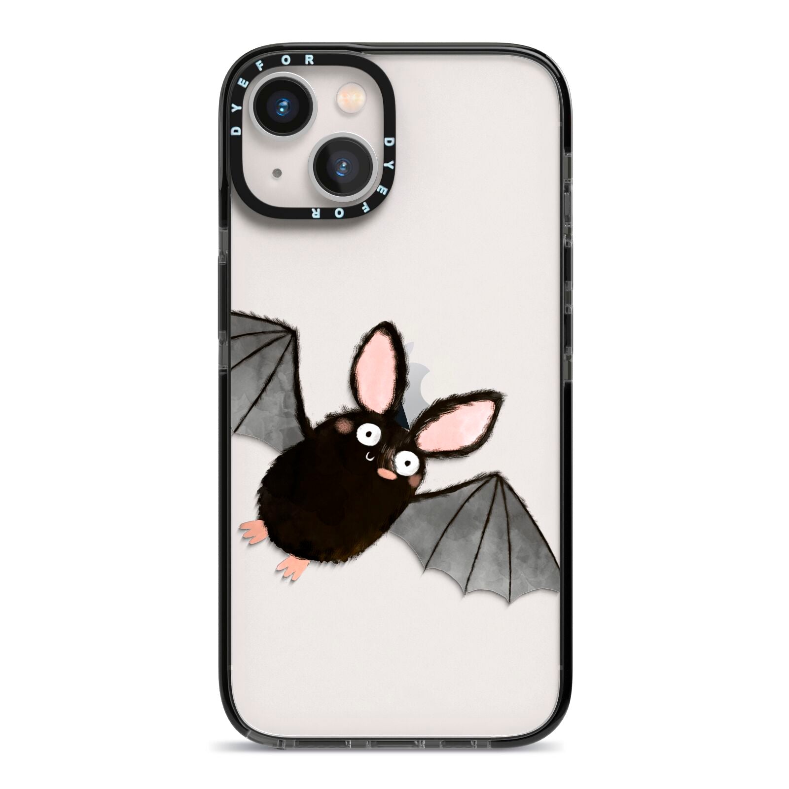 Bat Illustration iPhone 13 Black Impact Case on Silver phone