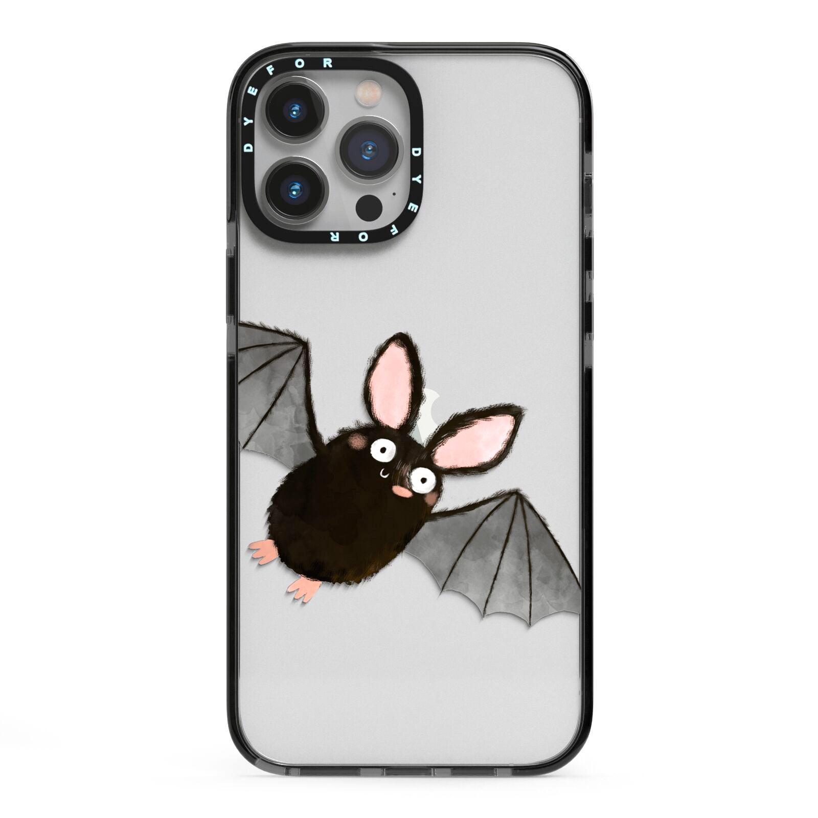 Bat Illustration iPhone 13 Pro Max Black Impact Case on Silver phone