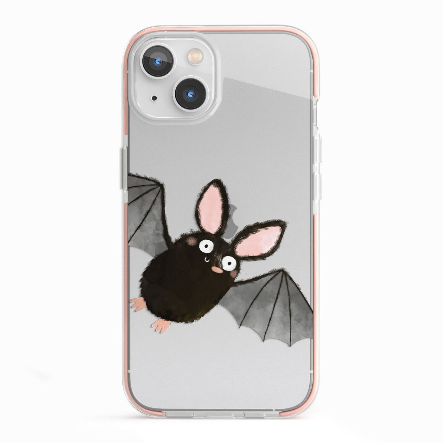 Bat Illustration iPhone 13 TPU Impact Case with Pink Edges