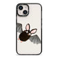 Bat Illustration iPhone 14 Black Impact Case on Silver phone