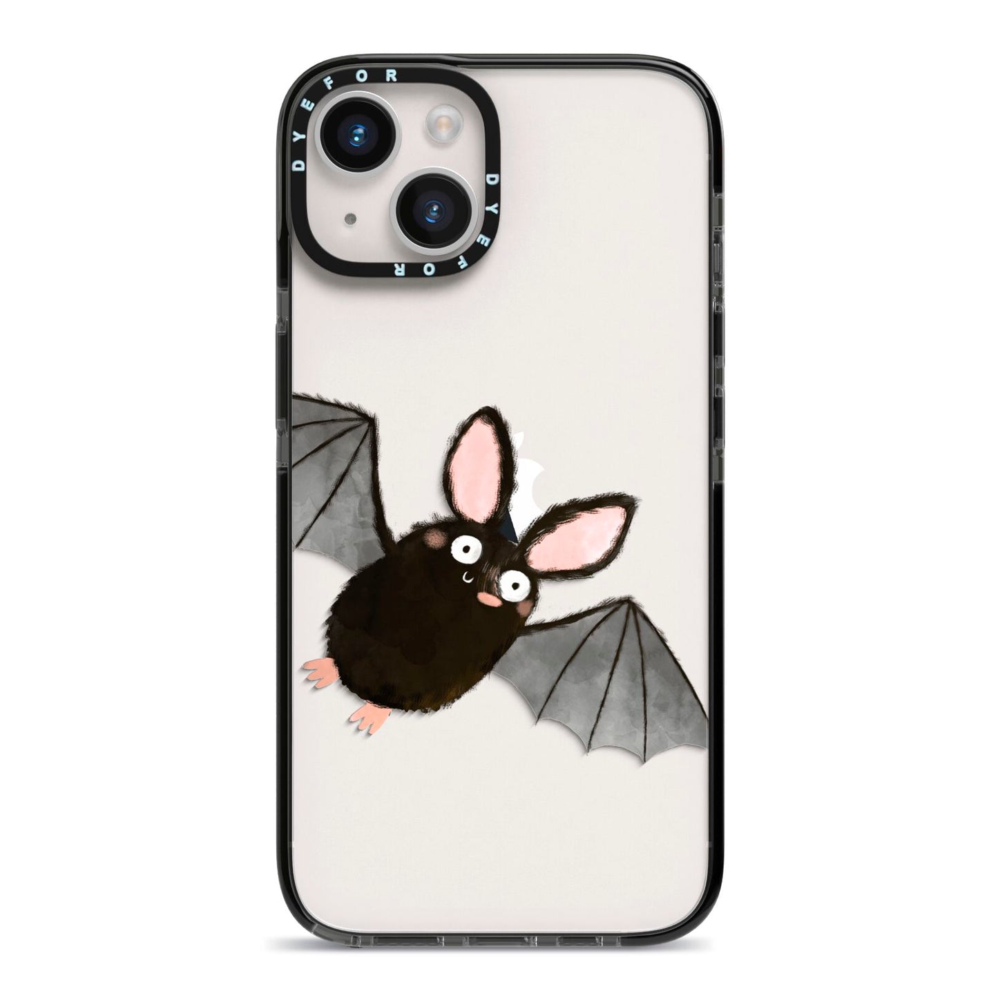 Bat Illustration iPhone 14 Black Impact Case on Silver phone