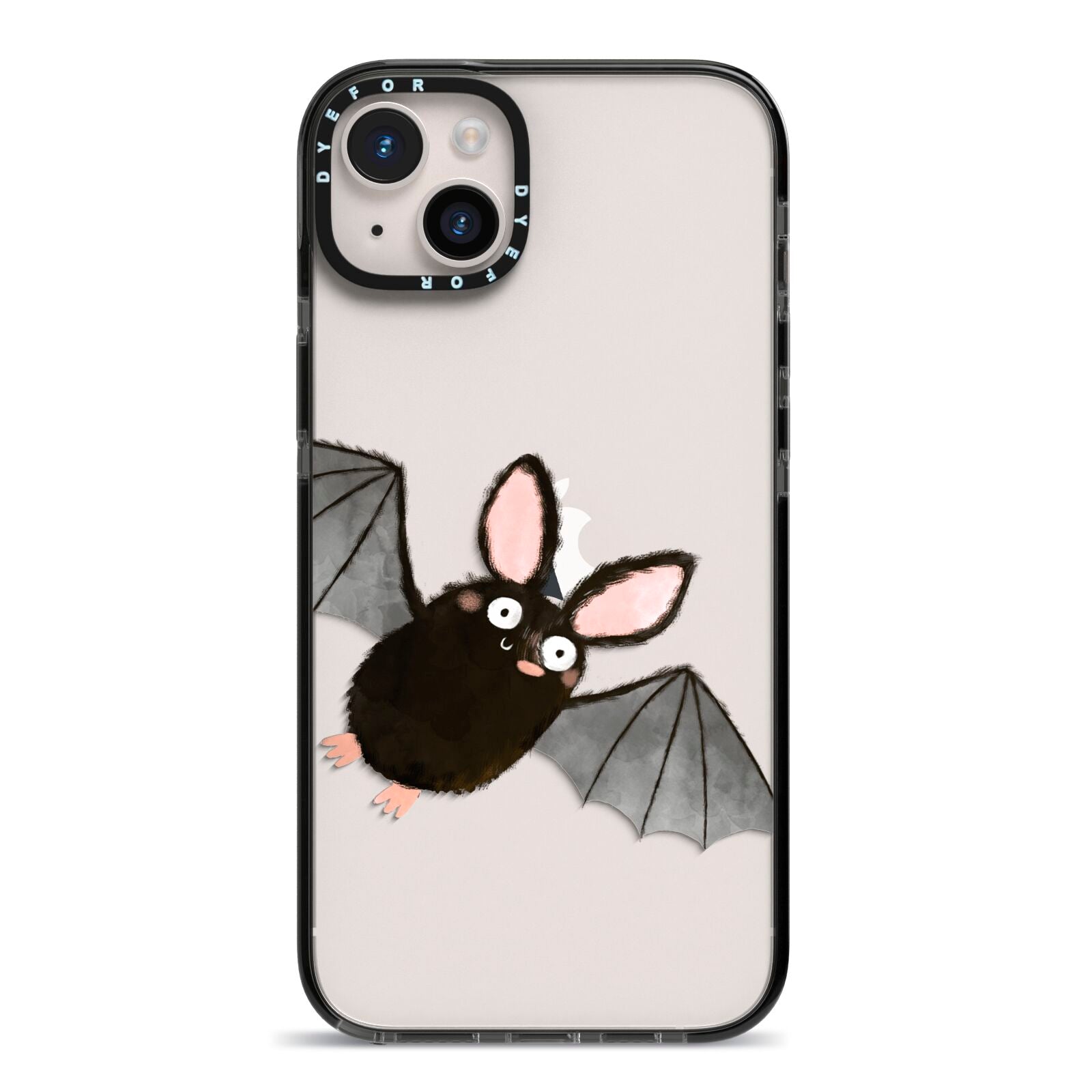 Bat Illustration iPhone 14 Plus Black Impact Case on Silver phone