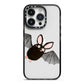 Bat Illustration iPhone 14 Pro Black Impact Case on Silver phone