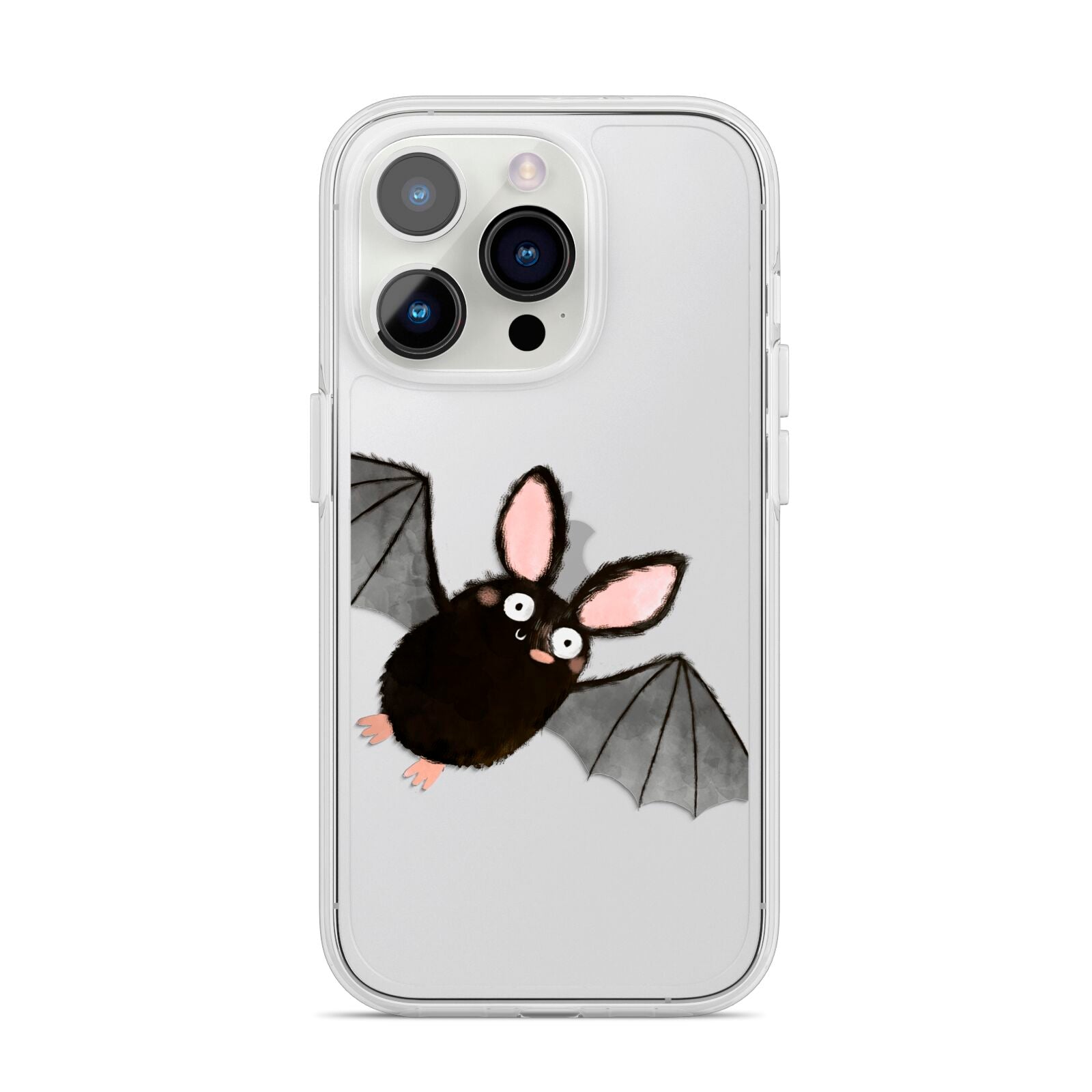 Bat Illustration iPhone 14 Pro Clear Tough Case Silver
