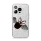 Bat Illustration iPhone 14 Pro Glitter Tough Case Silver
