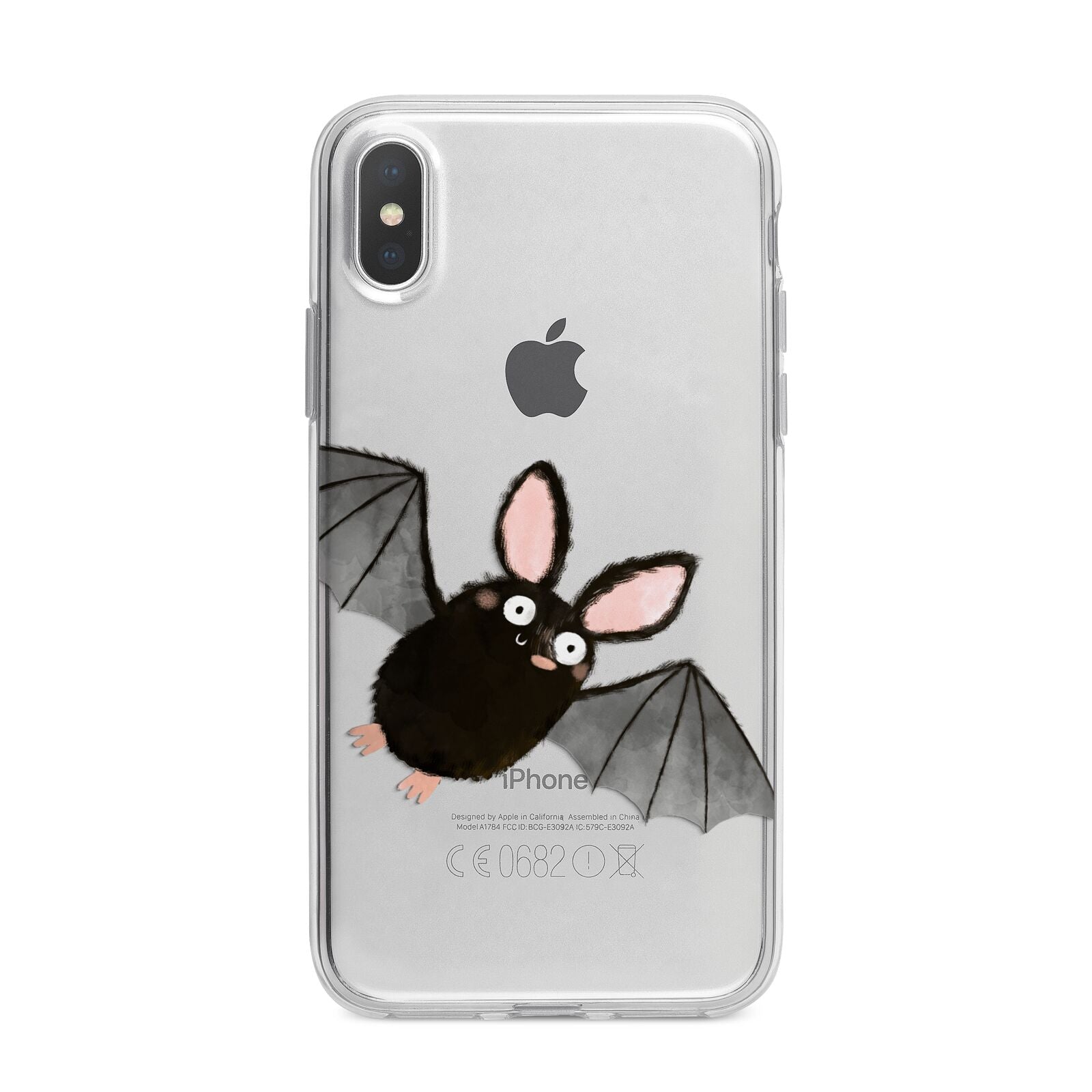 Bat Illustration iPhone X Bumper Case on Silver iPhone Alternative Image 1