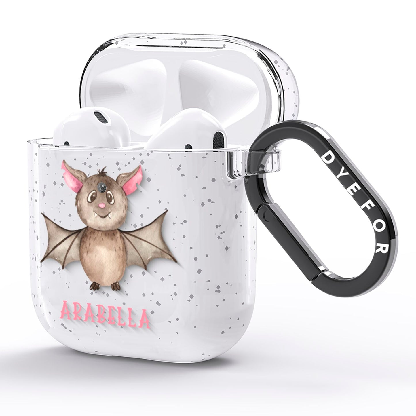 Bat Personalised AirPods Glitter Case Side Image