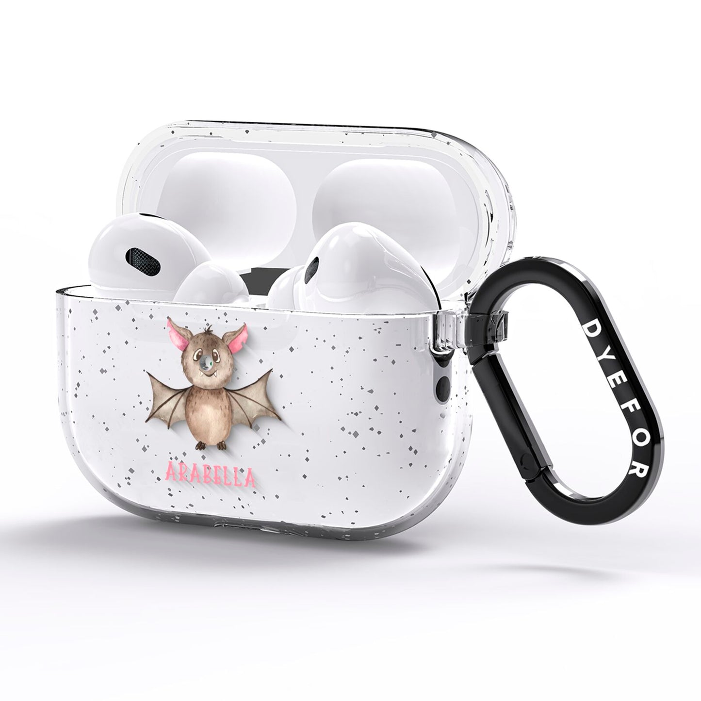 Bat Personalised AirPods Pro Glitter Case Side Image