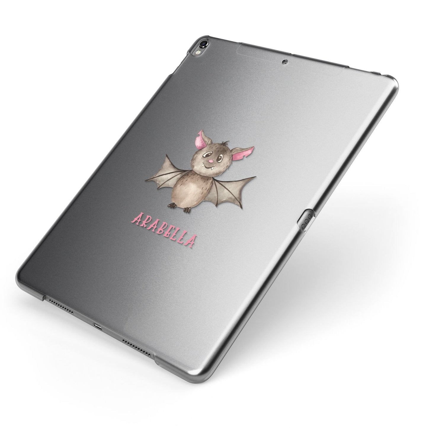 Bat Personalised Apple iPad Case on Grey iPad Side View
