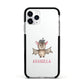 Bat Personalised Apple iPhone 11 Pro in Silver with Black Impact Case