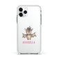 Bat Personalised Apple iPhone 11 Pro in Silver with White Impact Case