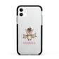 Bat Personalised Apple iPhone 11 in White with Black Impact Case