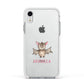 Bat Personalised Apple iPhone XR Impact Case White Edge on Silver Phone