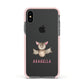 Bat Personalised Apple iPhone Xs Impact Case Pink Edge on Black Phone