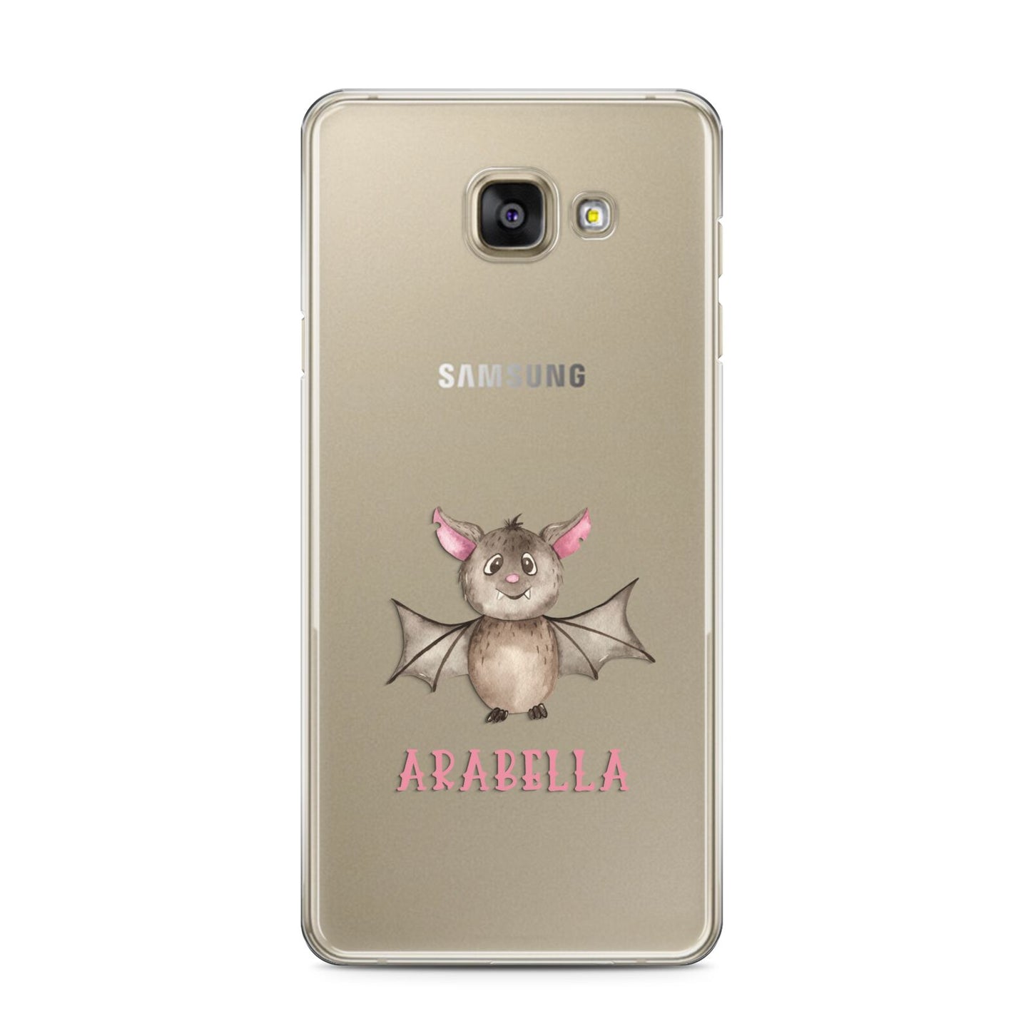 Bat Personalised Samsung Galaxy A3 2016 Case on gold phone