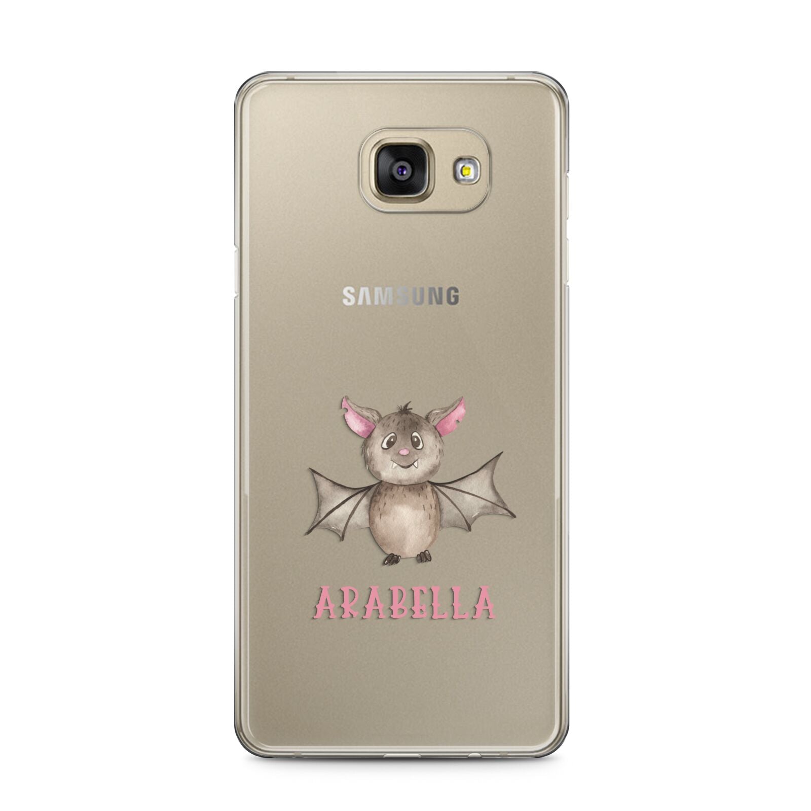 Bat Personalised Samsung Galaxy A5 2016 Case on gold phone