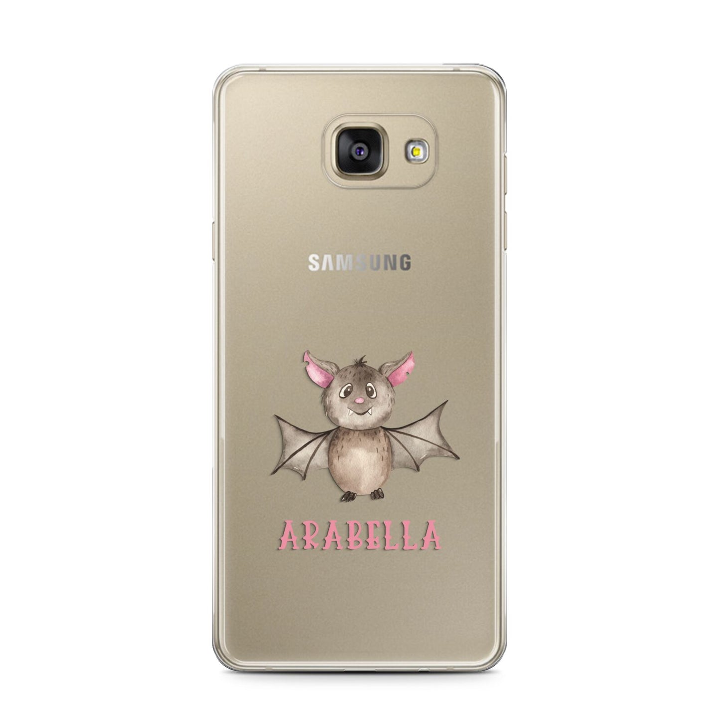 Bat Personalised Samsung Galaxy A7 2016 Case on gold phone