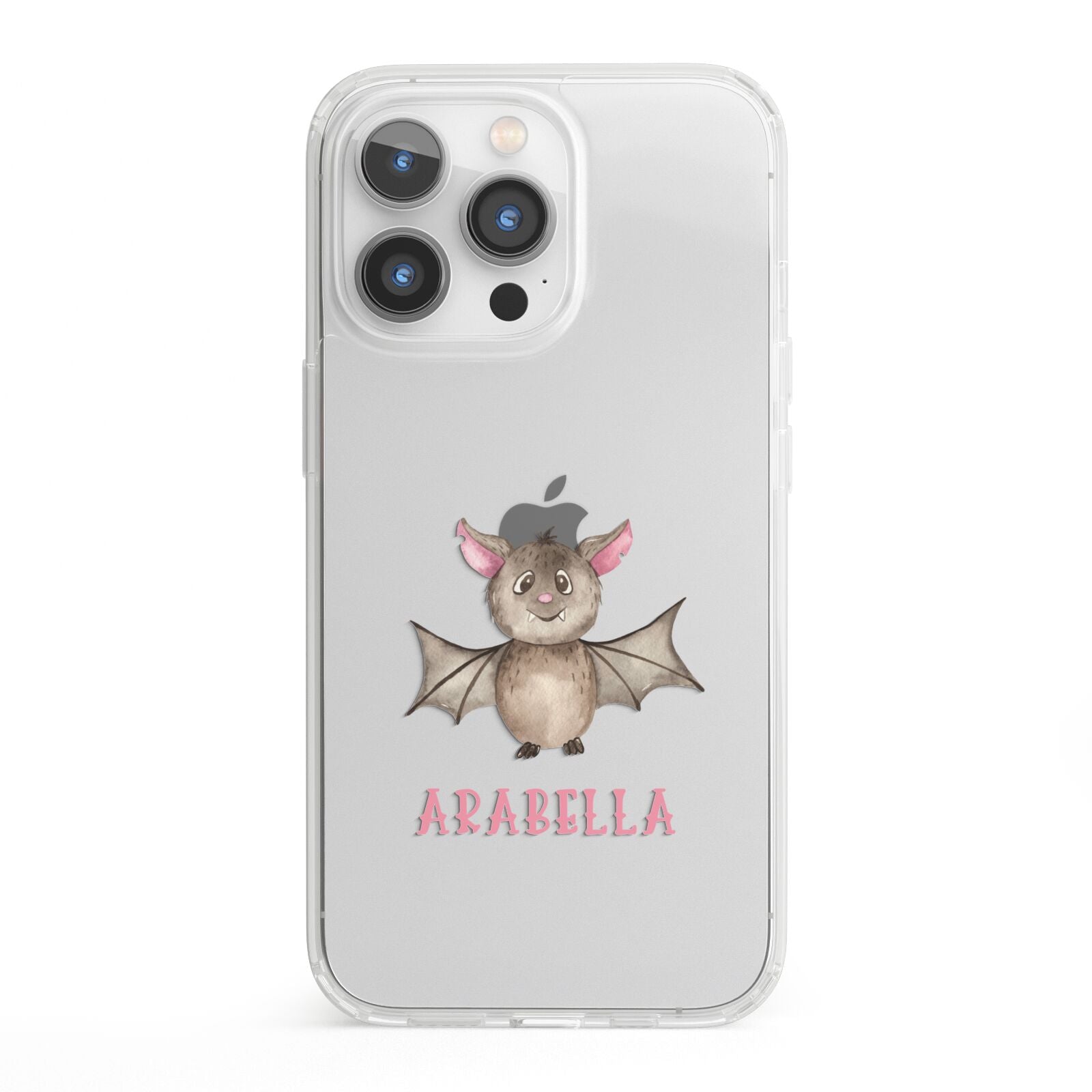 Bat Personalised iPhone 13 Pro Clear Bumper Case