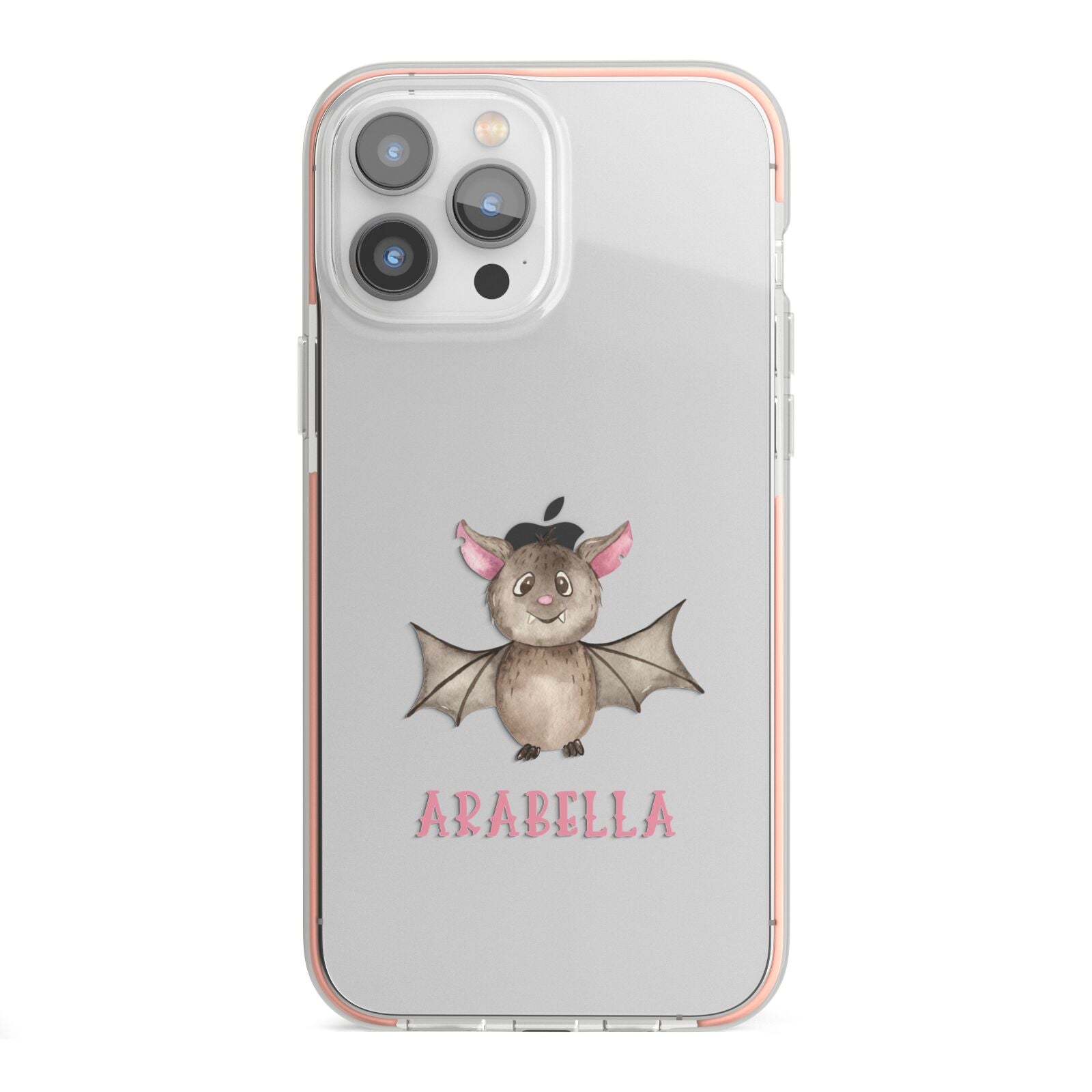 Bat Personalised iPhone 13 Pro Max TPU Impact Case with Pink Edges