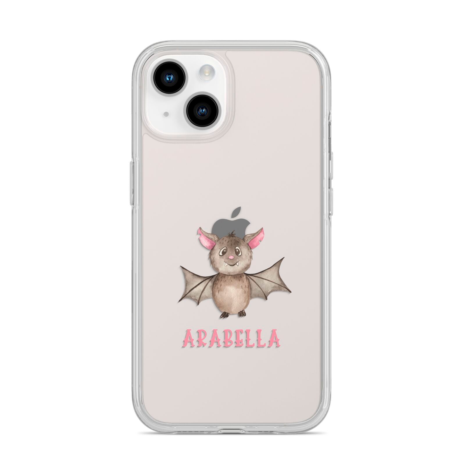 Bat Personalised iPhone 14 Clear Tough Case Starlight