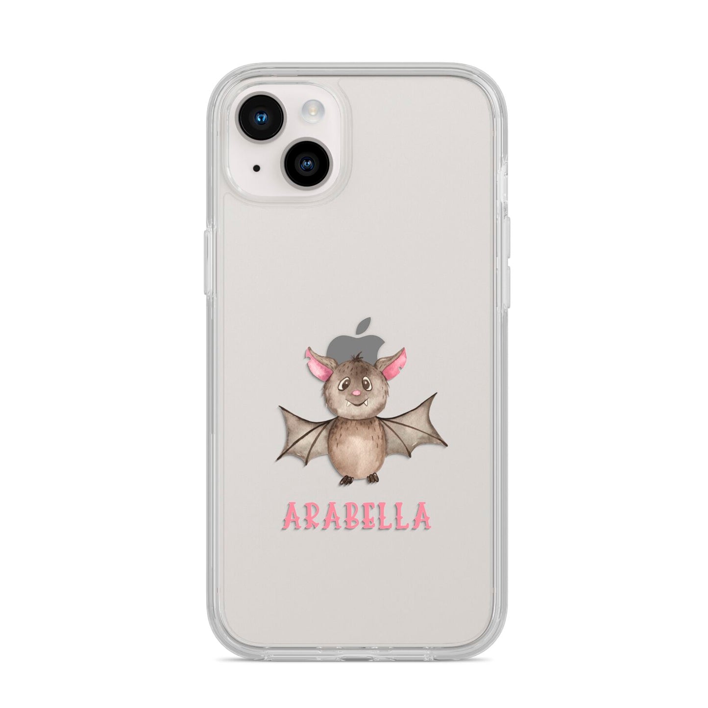 Bat Personalised iPhone 14 Plus Clear Tough Case Starlight