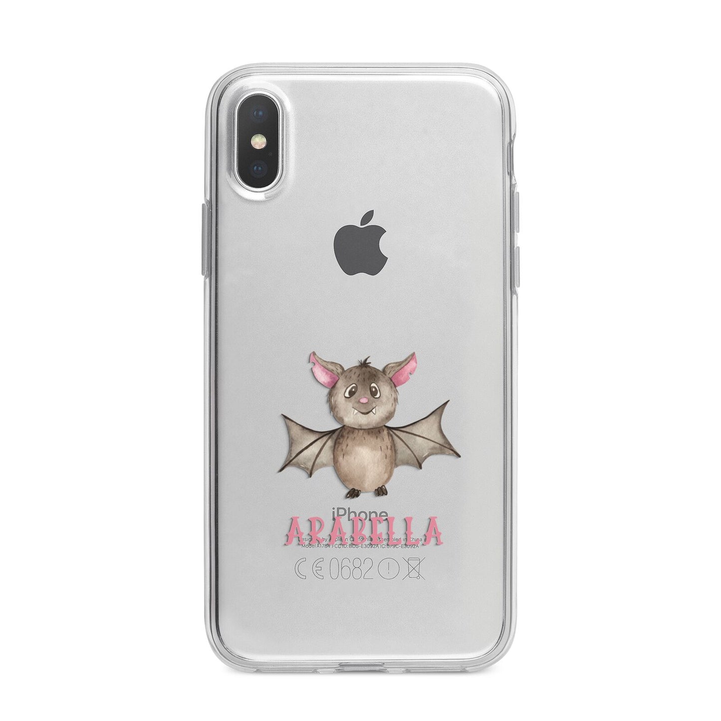 Bat Personalised iPhone X Bumper Case on Silver iPhone Alternative Image 1