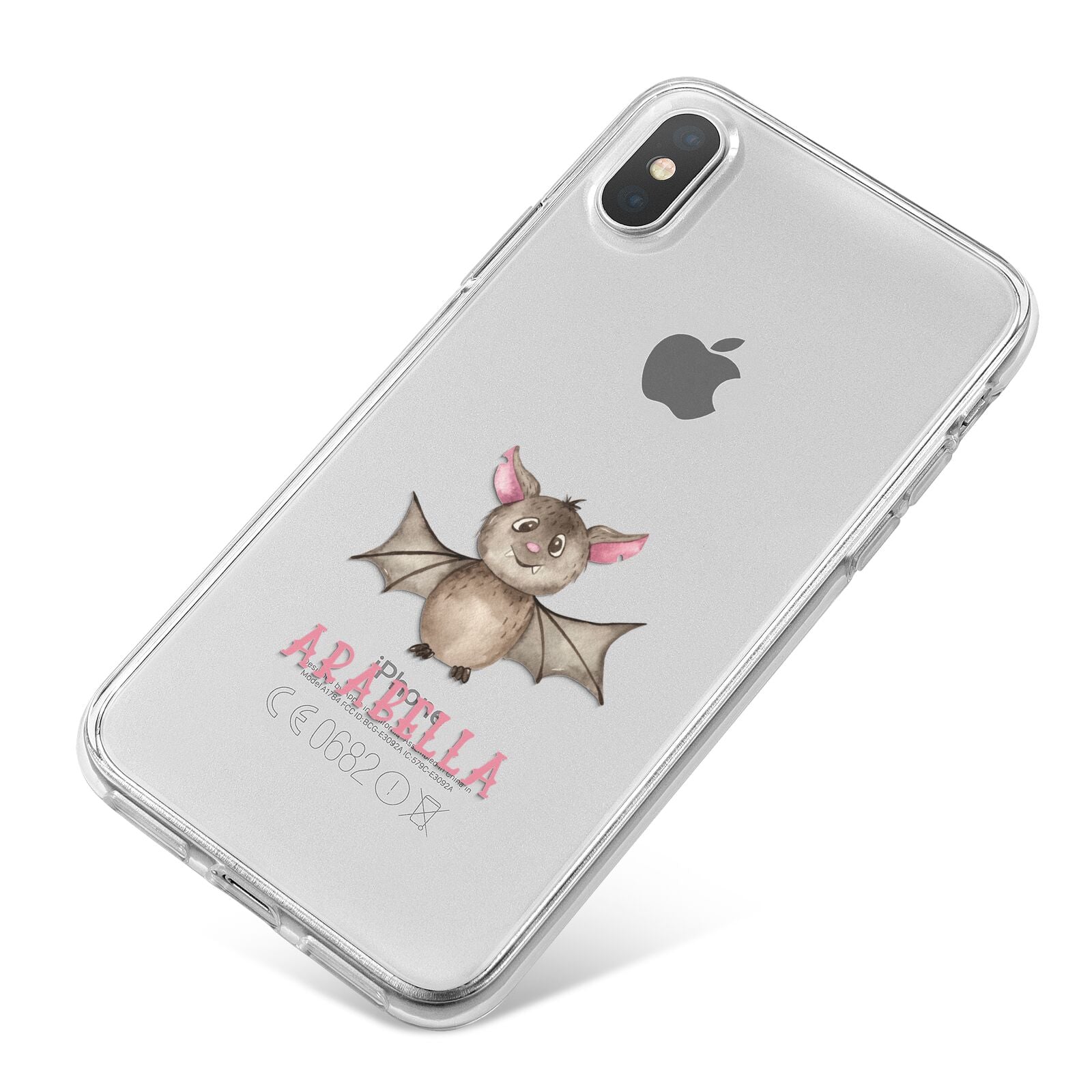 Bat Personalised iPhone X Bumper Case on Silver iPhone