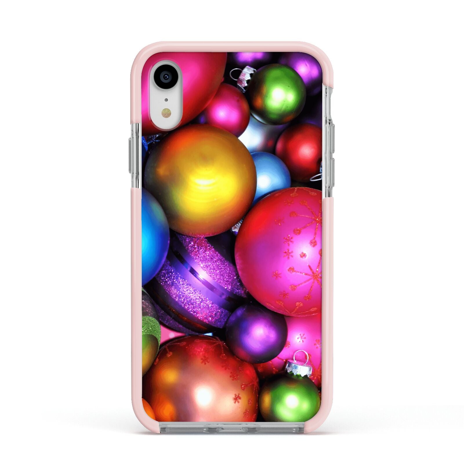 Bauble Apple iPhone XR Impact Case Pink Edge on Silver Phone